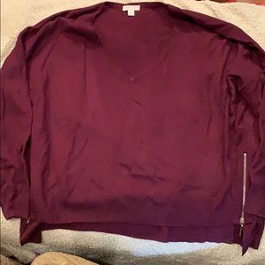 Bisou Bisou V-Neck Zipper Sweater Size XL
